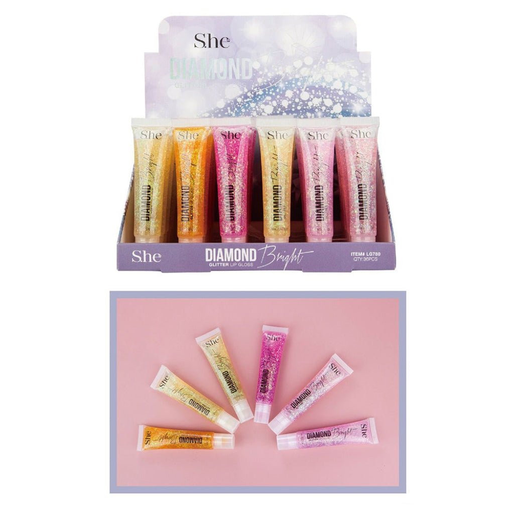 S.HE - Diamond Bright Glitter Lip Gloss - TRUECOLOR WHOLESALE